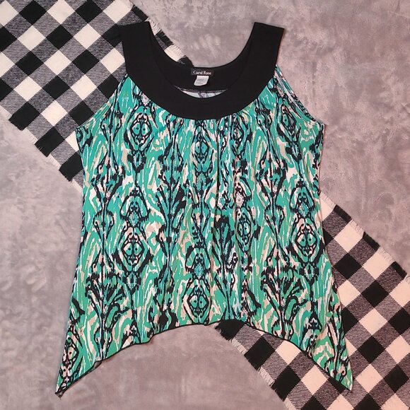 1X | Carol Rose | Abstract Asymmetrical Flow Collared Tank Top - Picture 1 of 4